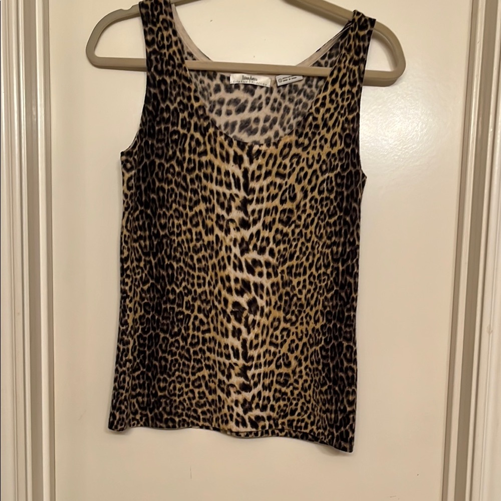 Fitted Brown and Black Sleeveless Scoop Neck Tank Top